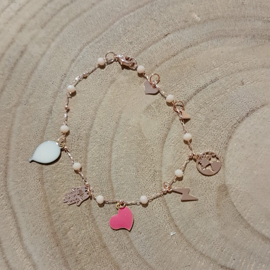 BRACCIALE CUORE ROSA