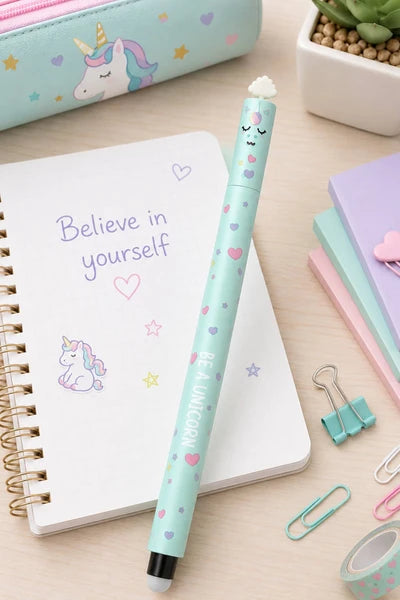 Penna Gel Cancellabile Queen Be A Unicorn