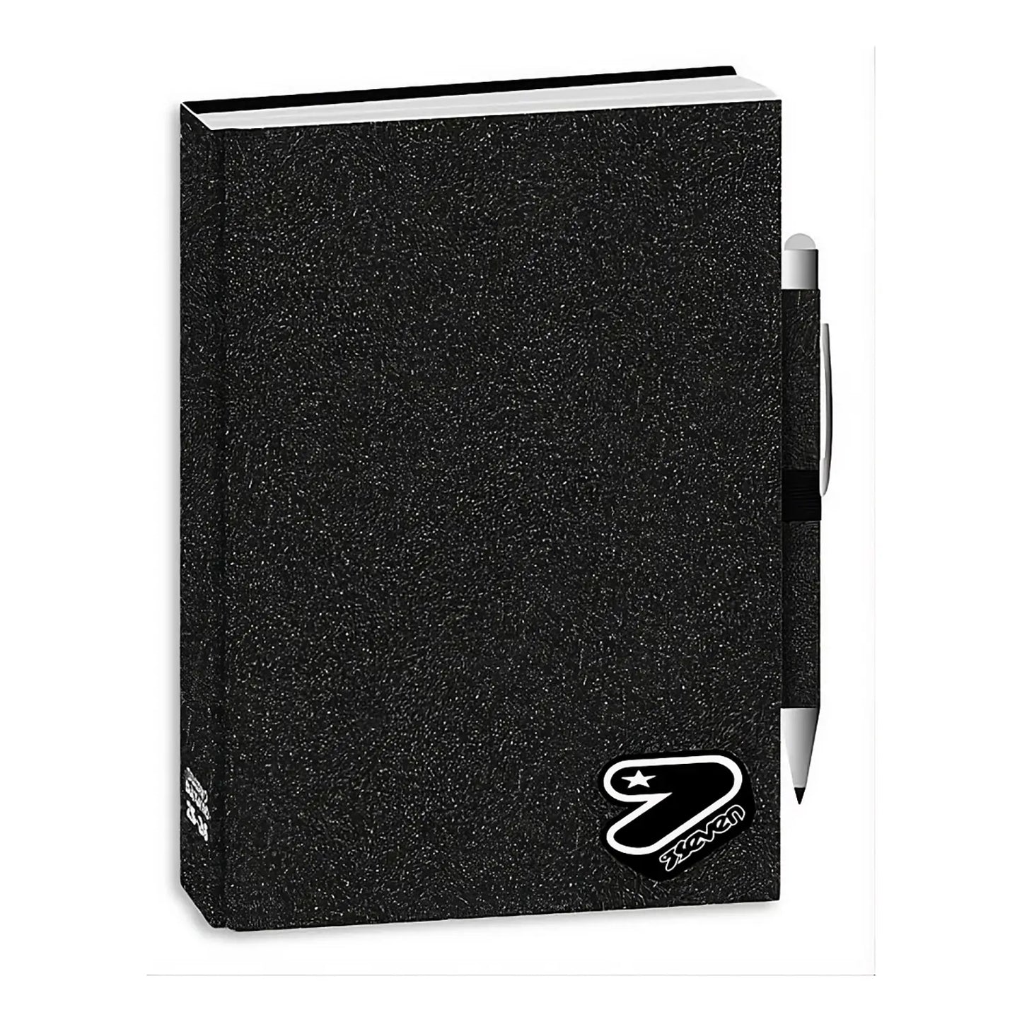 Diario Datato Seven® Glitterato Nero con Penna Abbinata — Anno Scolastico 2026/2027