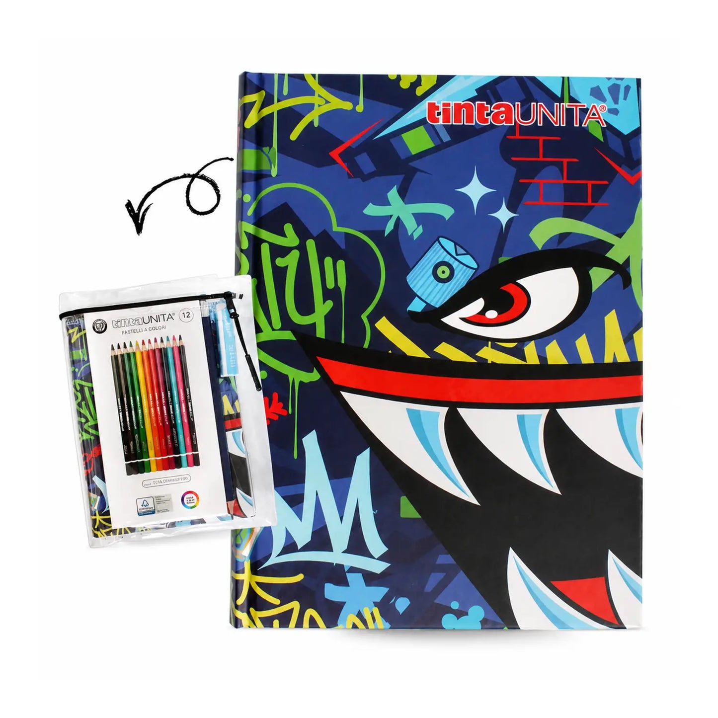Tinta Unita Young Diario 10 Mesi Con Cover E Accessori Squalo