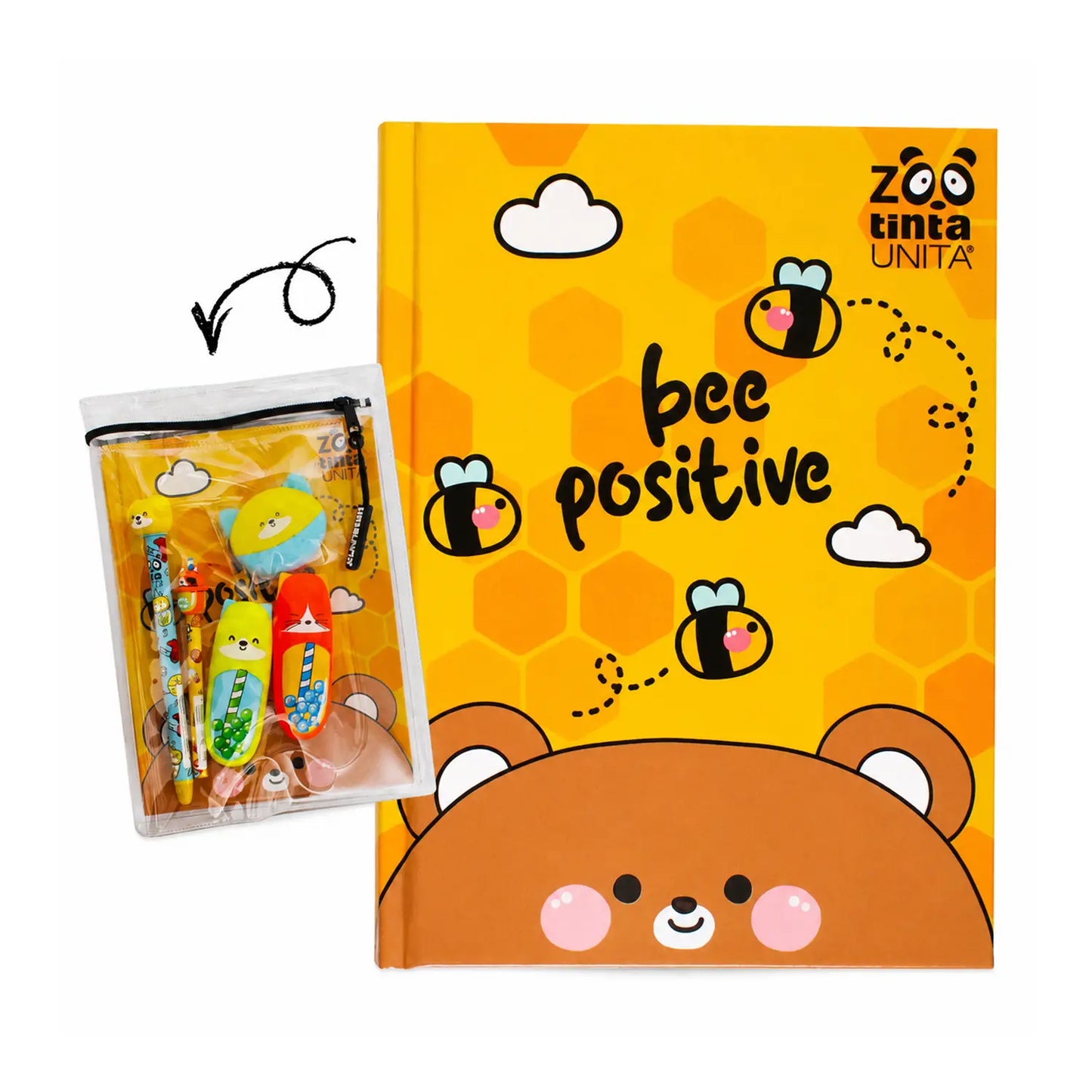 Tinta Unita Zoo Diario 12 Mesi Con Cover E Accessori gialli