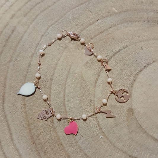 BRACCIALE CUORE ROSA