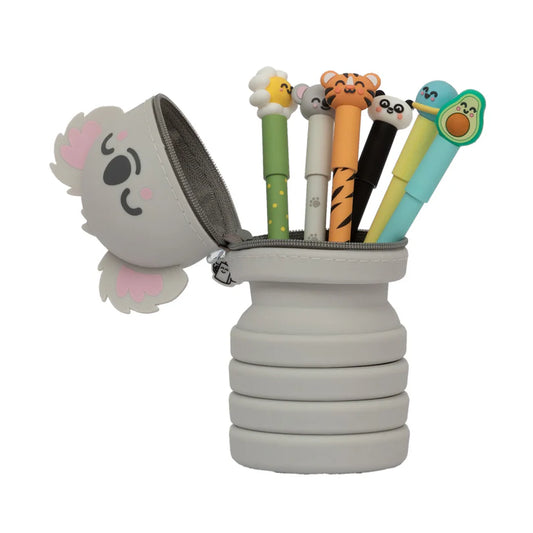 Set con 6 penne cancellabili Bo-Bo originali + astuccio in silicone a forma di koala.