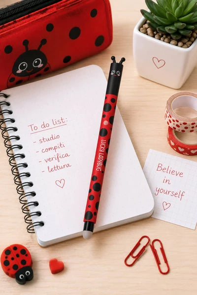 Penna Gel Cancellabile Queen Coccinella