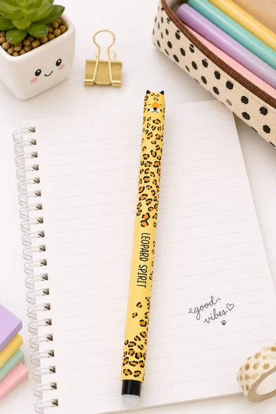 Penna Gel Cancellabile Queen Leopardo