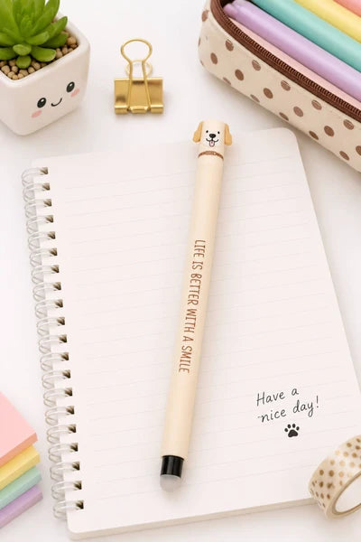 Penna Gel Cancellabile Queen Smile Dog