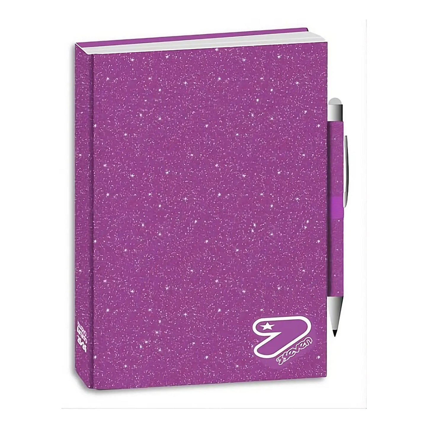 Diario Datato Seven® Glitterato Viola con Penna Abbinata — Anno Scolastico 2026/2027