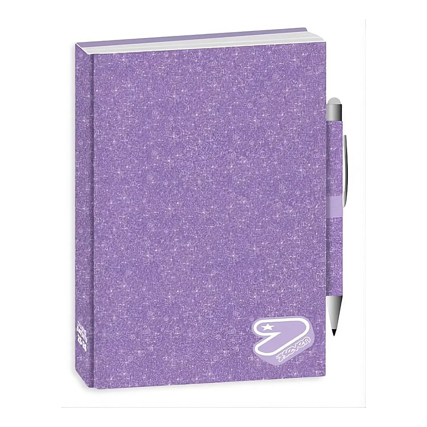 Diario Datato Seven® Glitterato Glicine con Penna Abbinata — Anno Scolastico 2026/2027