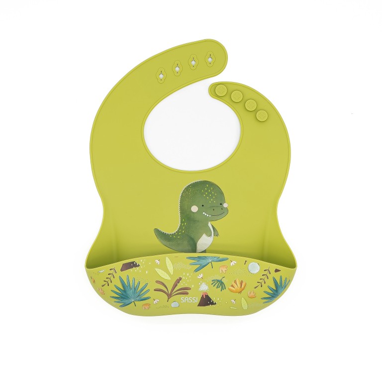 Cracky il Dinosauro Bavaglino in silicone Sassi