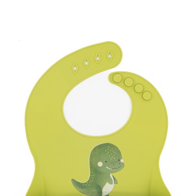 Cracky il Dinosauro Bavaglino in silicone Sassi