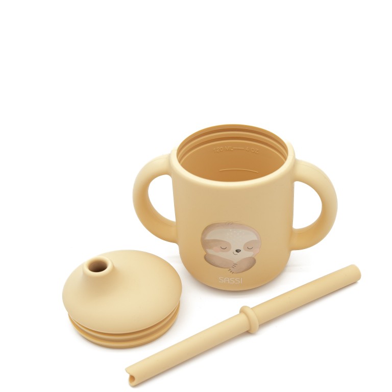 Gnawy il Bradipo Bicchiere con cannuccia in silicone Sassi