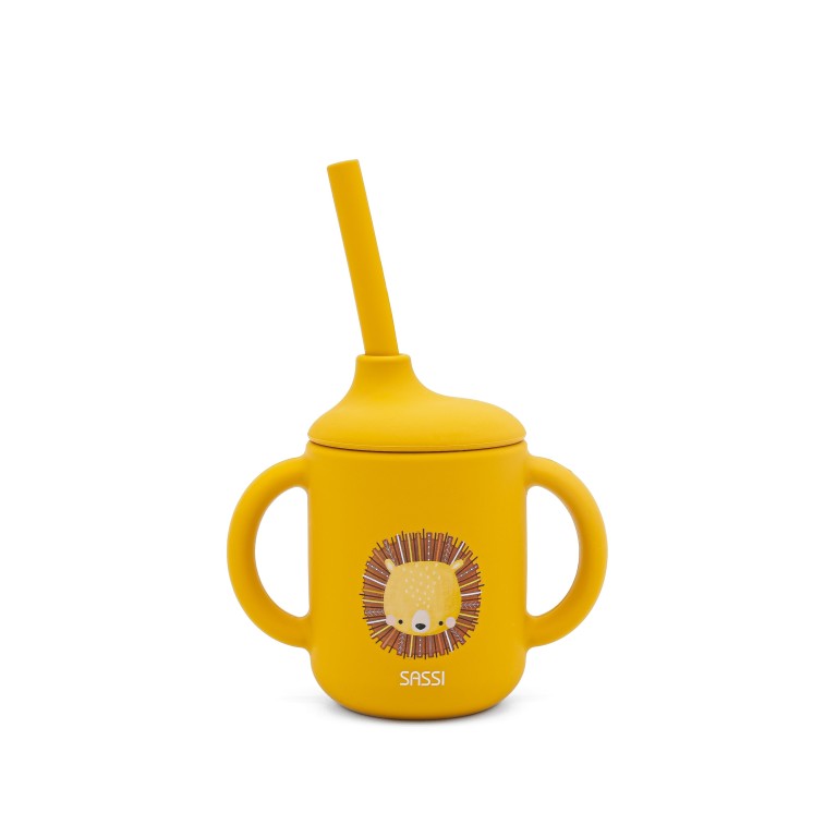 Chompy il Leone Bicchiere con cannuccia in silicone Sassi