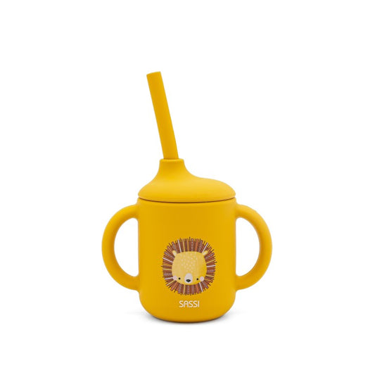 Chompy il Leone Bicchiere con cannuccia in silicone Sassi