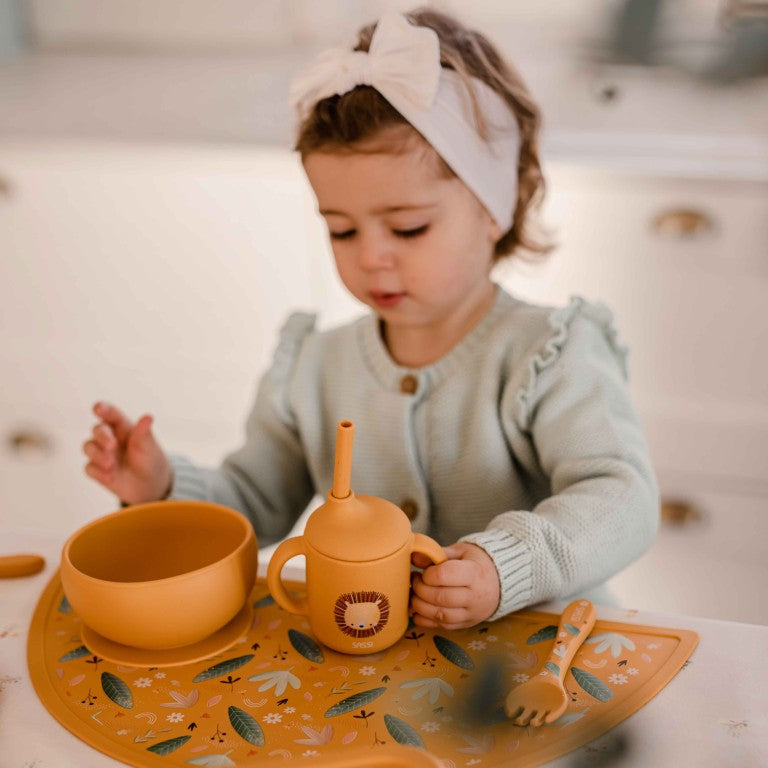 Chompy il Leone Bicchiere con cannuccia in silicone Sassi