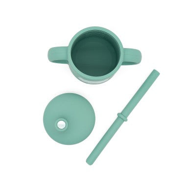 Munchy l'Orso Bicchiere con cannuccia in silicone Sassi