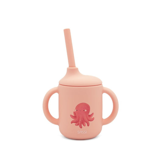 Slurpy il Polipo Bicchiere con cannuccia in silicone Sassi