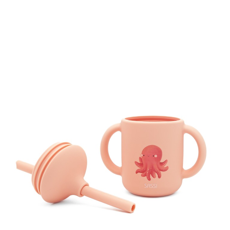 Slurpy il Polipo Bicchiere con cannuccia in silicone Sassi