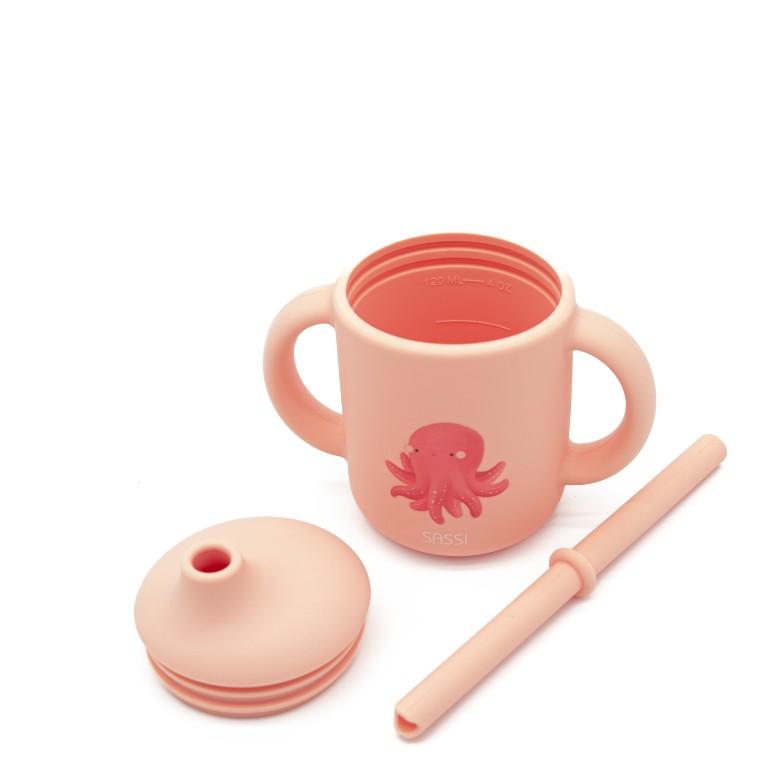 Slurpy il Polipo Bicchiere con cannuccia in silicone Sassi