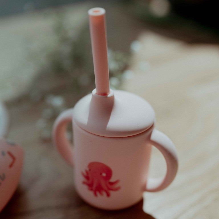 Slurpy il Polipo Bicchiere con cannuccia in silicone Sassi