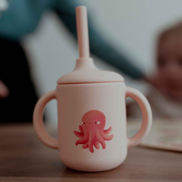 Slurpy il Polipo Bicchiere con cannuccia in silicone Sassi