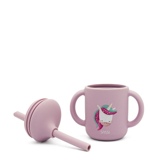 Sparkly l'Unicorno Bicchiere con cannuccia in silicone Sassi