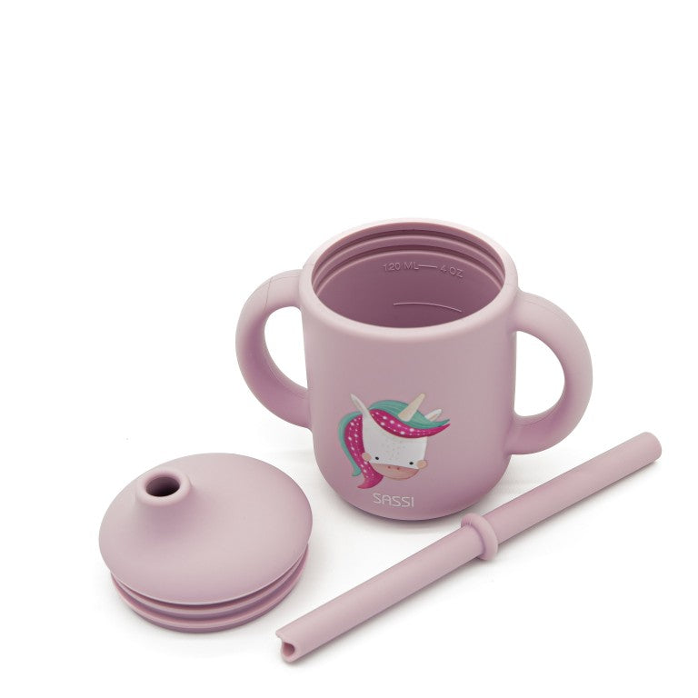Sparkly l'Unicorno Bicchiere con cannuccia in silicone Sassi