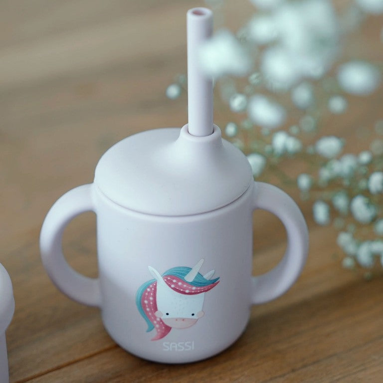 Sparkly l'Unicorno Bicchiere con cannuccia in silicone Sassi
