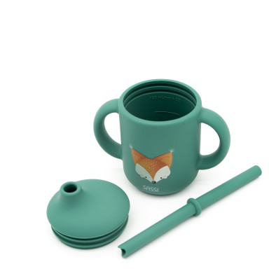 Crunchy la Volpe Bicchiere con cannuccia in silicone Sassi