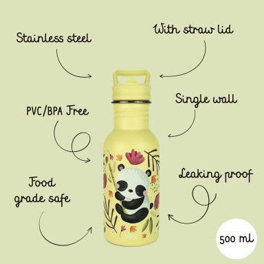 Gnummy il Panda Borraccia in acciaio inox 500ml Sassi
