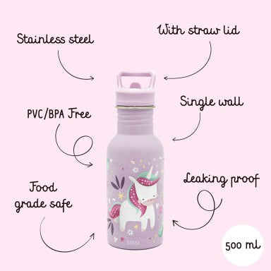 Sparkly l'Unicorno Borraccia in acciaio inox 500ml Sassi