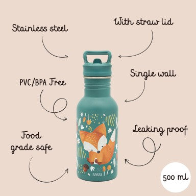 Crunchy la Volpe Borraccia in acciaio inox 500ml Sassi