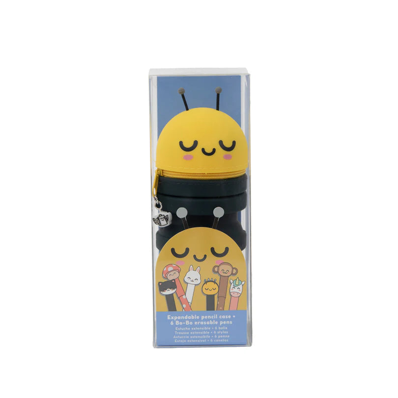 Set di 6 penne cancellabili Bo-Bo + astuccio silicone Ape