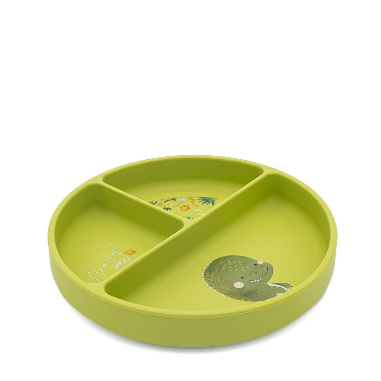 Cracky il Dinosauro Piatto con ventosa in silicone Sassi