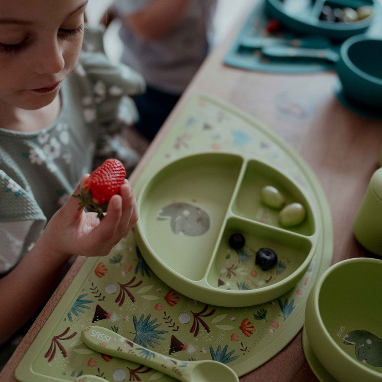 Cracky il Dinosauro Piatto con ventosa in silicone Sassi