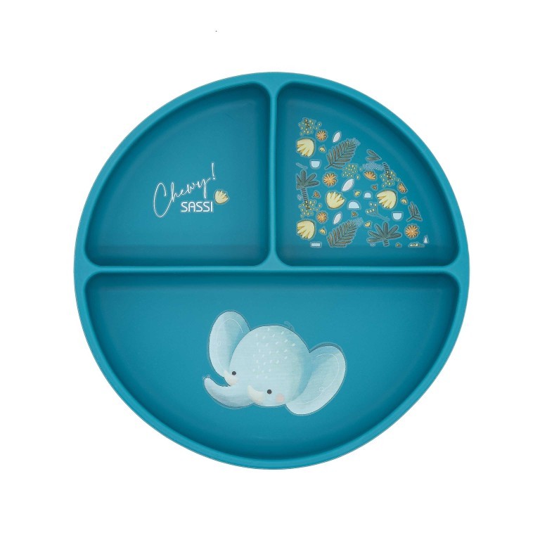 Chewy l'Elefante Piatto con ventosa in silicone Sassi