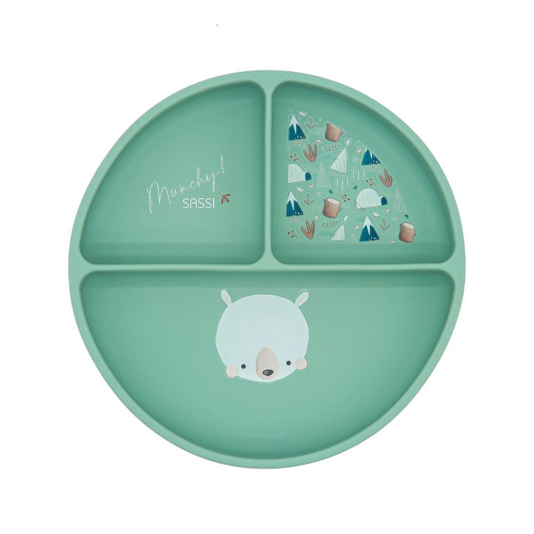 Munchy l'Orso Piatto con ventosa in silicone Sassi