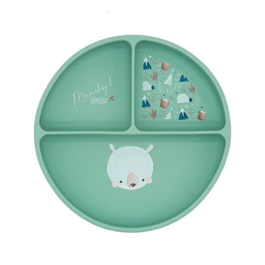 Munchy l'Orso Piatto con ventosa in silicone Sassi