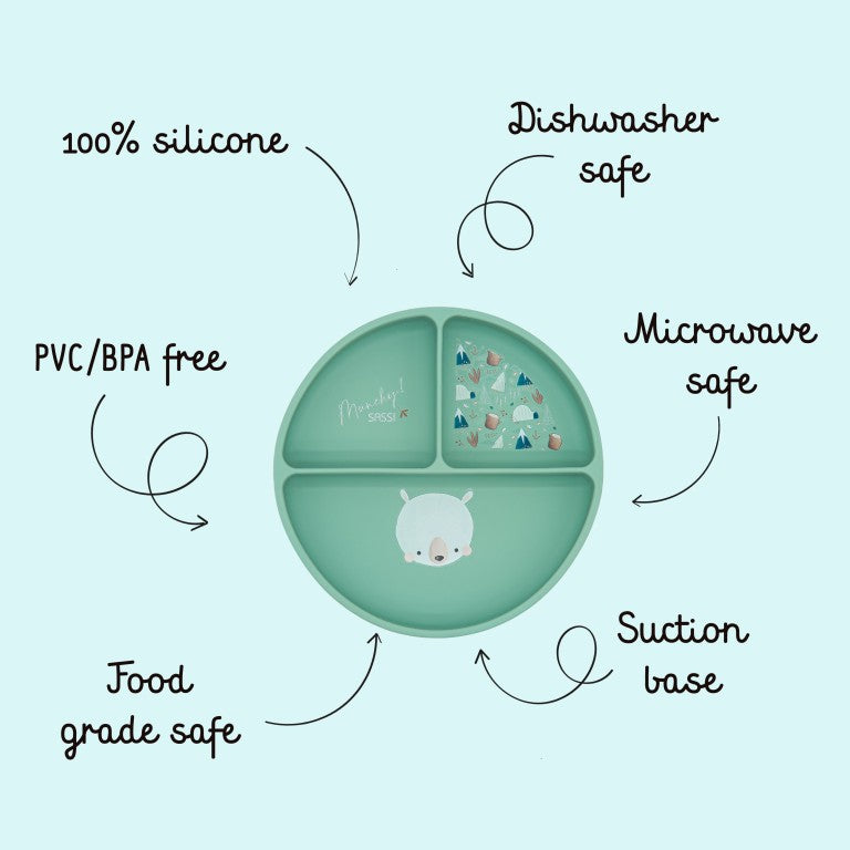 Munchy l'Orso Piatto con ventosa in silicone Sassi