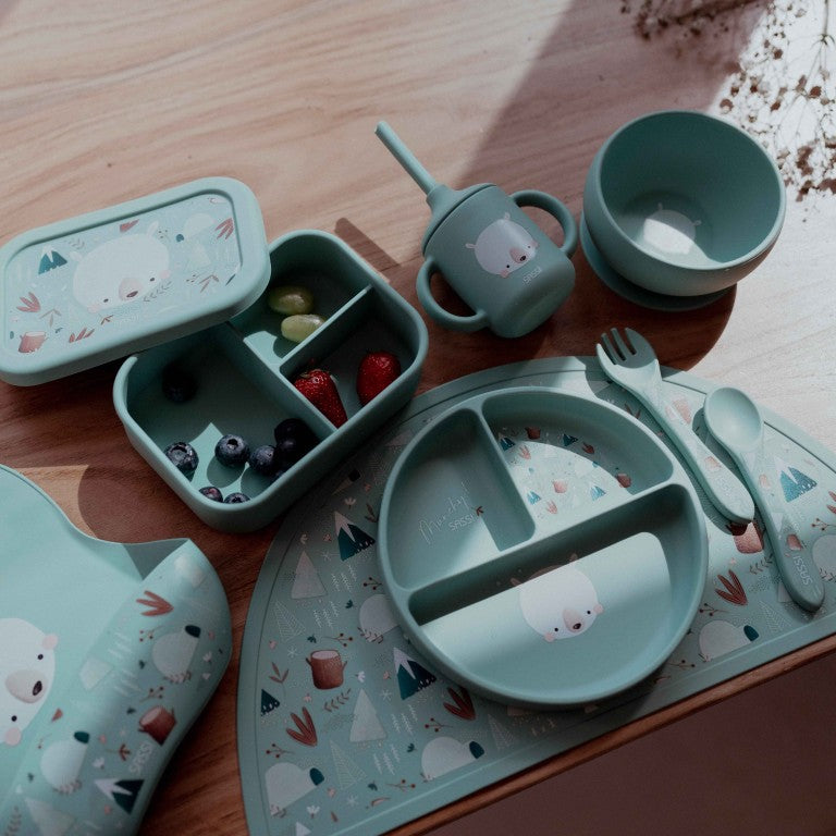 Munchy l'Orso Piatto con ventosa in silicone Sassi