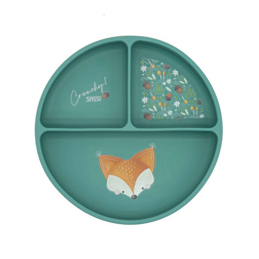 Crunchy la Volpe Piatto con ventosa in silicone Sassi
