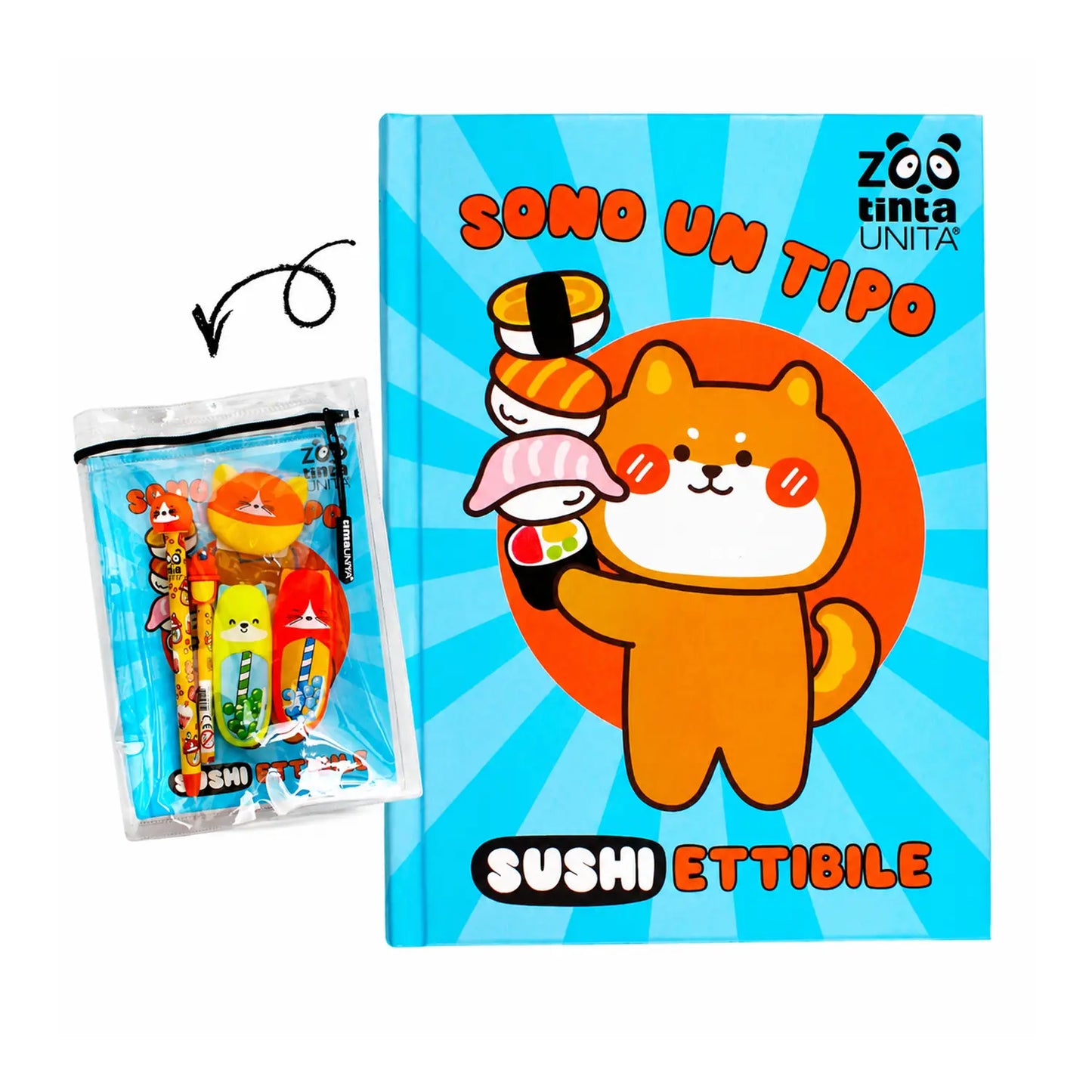 Tinta Unita Zoo Diario 12 Mesi Con Cover E Accessori azzurri