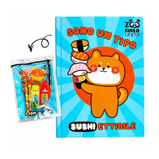Tinta Unita Zoo Diario 12 Mesi Con Cover E Accessori azzurri