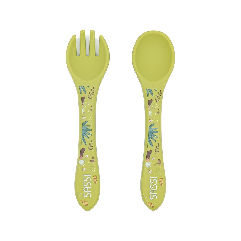 Crucky il Dinosauro Posate in silicone Sassi